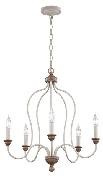 FE/HARTSVILLE5 Hartsville 5 Light Chandelier Ceiling Light In Chalk Washed/Beachwood