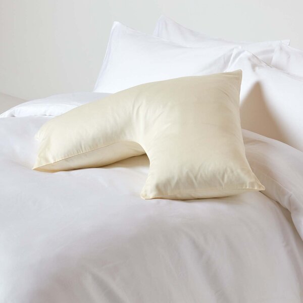 Homescapes Cream V Shaped Pillowcase Organic Cotton 400 Thread Count