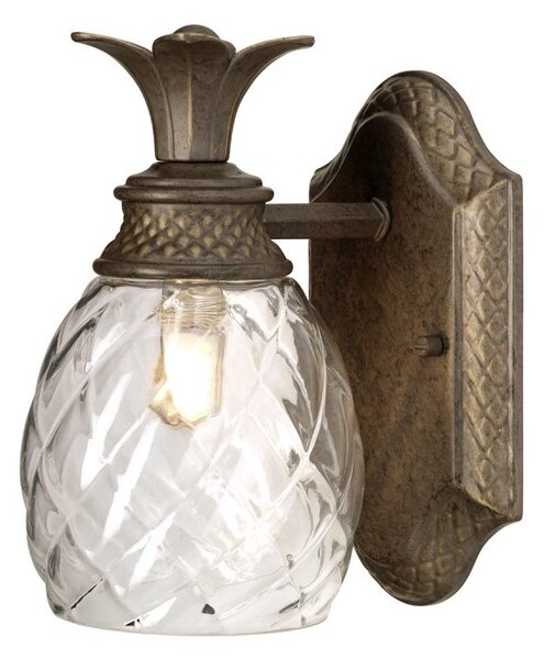 HK-PLANT-BATH-PZ Plant 1 Light Bathroom Wall Light In Pearl Bronze