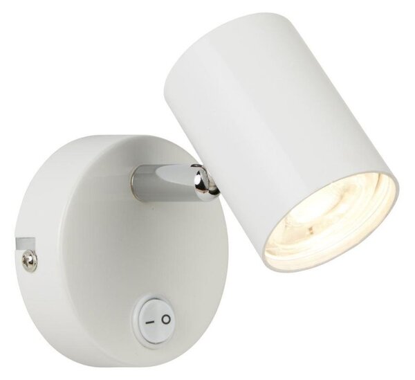 Searchlight 3171WH Rollo 1 Light LED Wall Spotlight In White And Chrome
