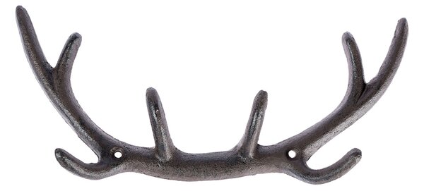 Homescapes Deer Antler Cast Iron Coat Hook, 8 Hooks