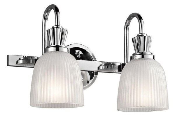 KL/CORA2 BATH Cora 2 Light Bathroom Wall Light In Polished Chrome