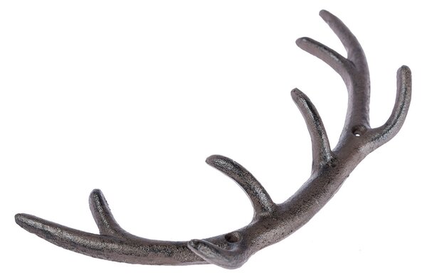 Homescapes Deer Antler Cast Iron Coat Hook, 8 Hooks