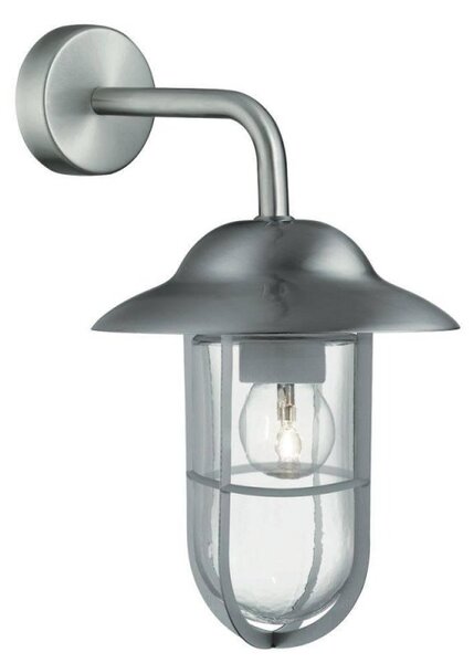 Searchlight 3291SS Well Glass 1 Light Outdoor Wall Lantern Light In Stainless Steel