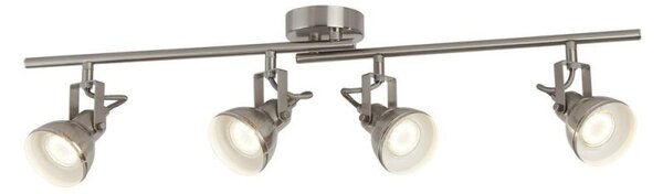 Searchlight 1544SS Focus Four Light Ceiling Bar Spotlight In Satin Silver