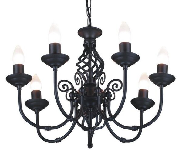Barley 7 way Multi Arm Classic Knot Twist Ceiling Pendant Light In Black