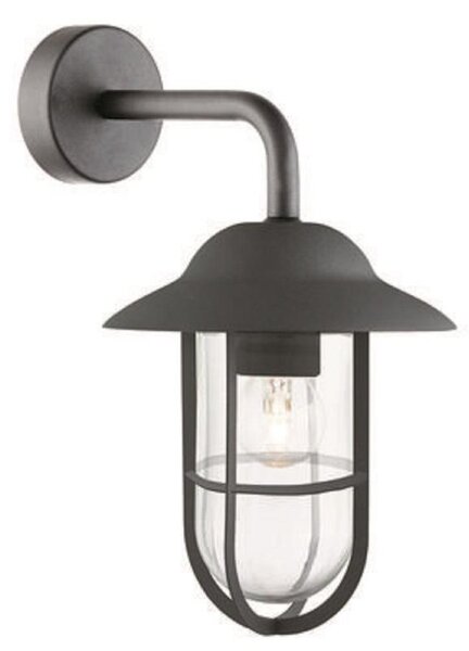 Searchlight 3291BK Well Glass 1 Light Outdoor Wall Lantern In Black