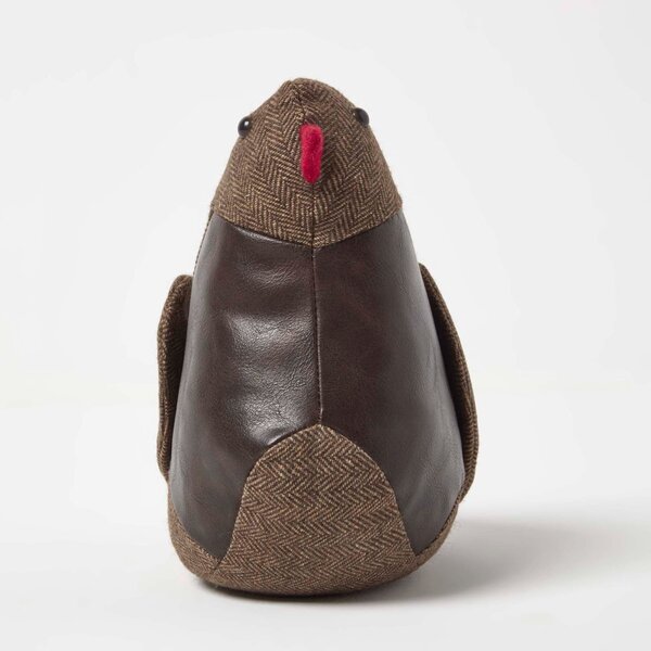 Homescapes Door Stop Novelty Robin Door Stopper Animal Faux Leather