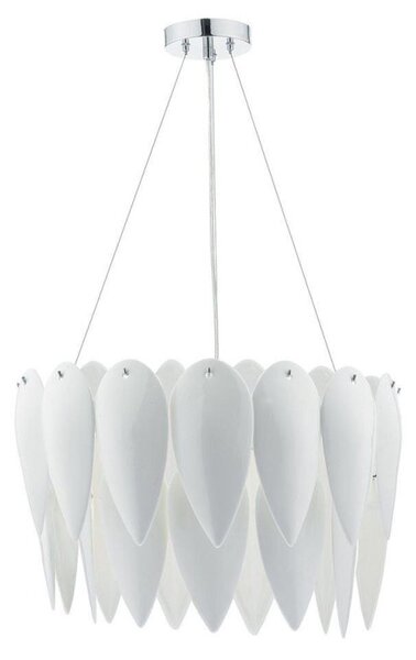 Dar PHI032 Phillipa 3 Light Ceiling Pendant Light In White With Chrome