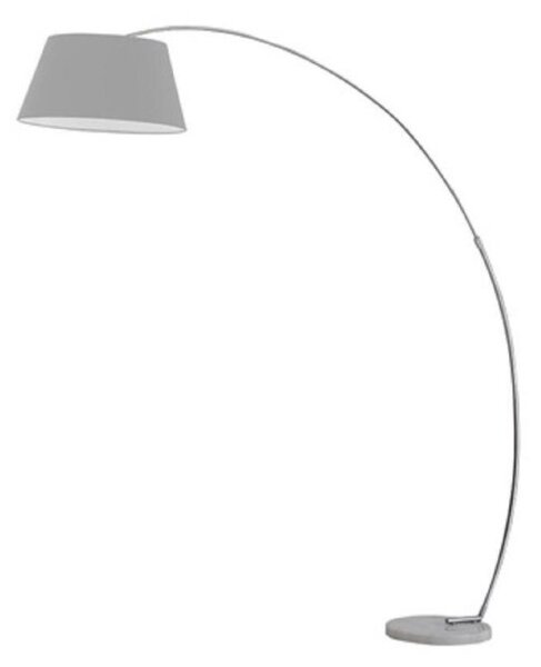 S226/1172 One Light Chrome Extendable Floor Light With Marble Base And Silver Grey Shade