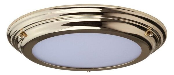 Elstead WELLAND/F PB Welland Medium Bathroom Flush Ceiling Light In Polished Brass