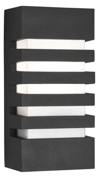 Searchlight 3393GY Grilled Outdoor Wall Light In Dark Grey With Polycarbonate Diffuser