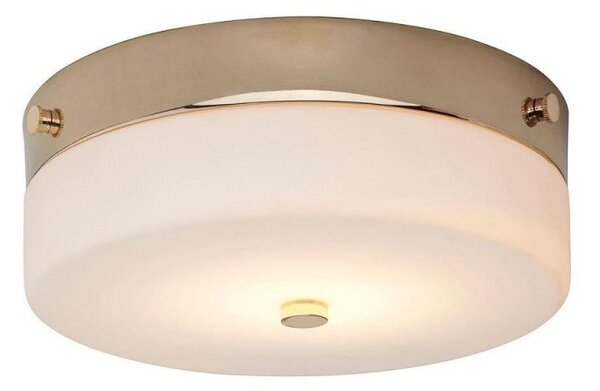Elstead TAMAR/F/M PG Tamar Medium Bathroom Flush Ceiling Light In Polished Gold - Dia: 235mm