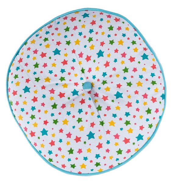 Multi Stars & Blue Stripes Children’s Round Floor Cushion