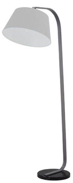 S228/1172 One Light Grey Floor Light With Marble Base And Silver Grey Shade