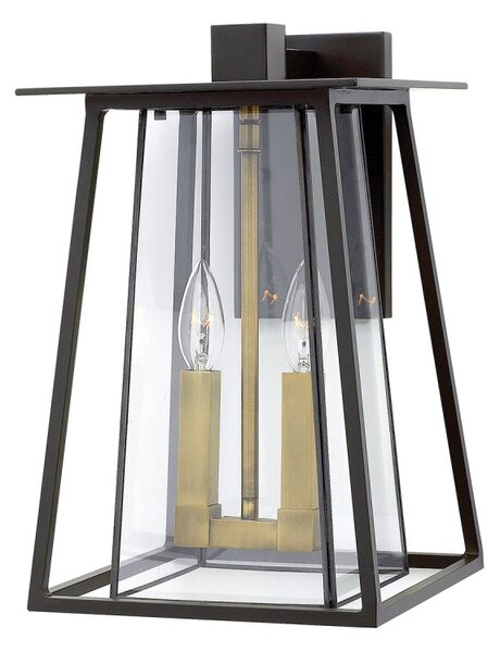 HK-WALKER2-L Walker 2 Light Large Wall Lantern In Buckeye Bronze - Height: 381mm