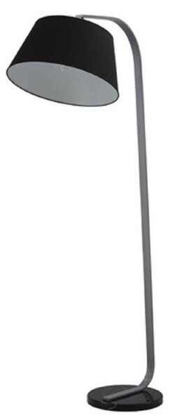 S228/1173 One Light Grey Floor Light With Marble Base And Black Shade