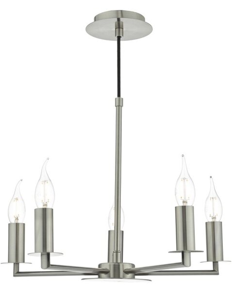 Dar TYL0538 Tyler 5 Light Ceiling Pendant Light In Satin Chrome - Fitting Only