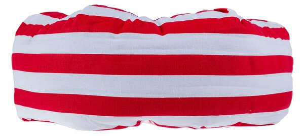 Homescapes Red and White Stripe Pleated Round Floor Cushion