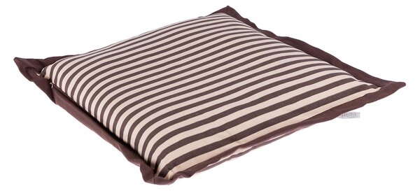 Homescapes Chocolate and Beige Striped Seat Pad