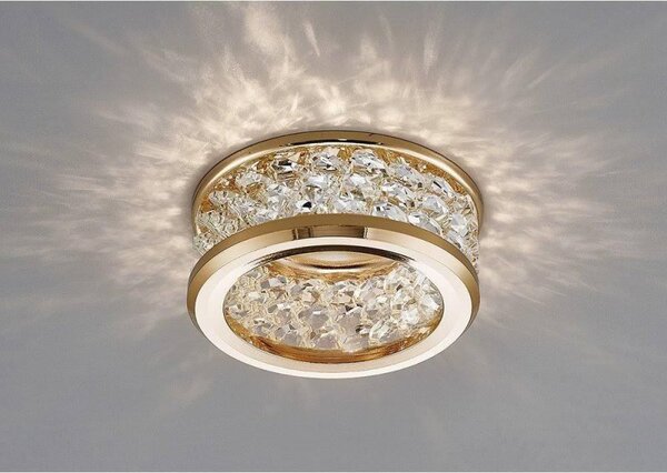 Diyas IL30835FG Dante Three Level Crystal Recessed Ceiling Downlight In French Gold