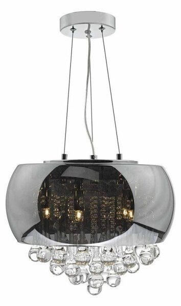 Dar GIS0510 Giselle 5 Light Ceiling Pendant Light In Smoked Glass