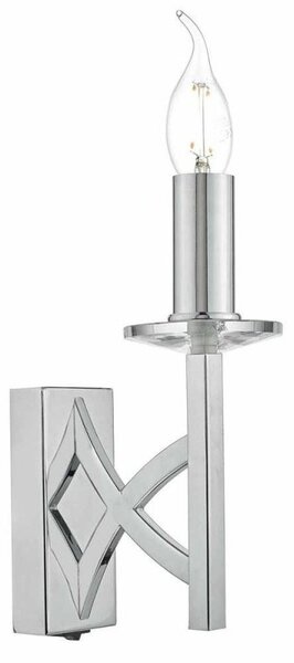 Dar LYO0750 Lyon 1 Light Wall Light In Polished Chrome