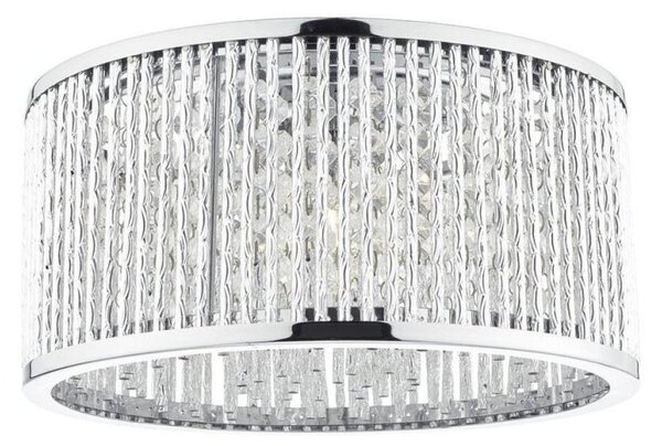 Dar NAN5368 Nantes 3 Light Flush Ceiling Light In Polished Chrome