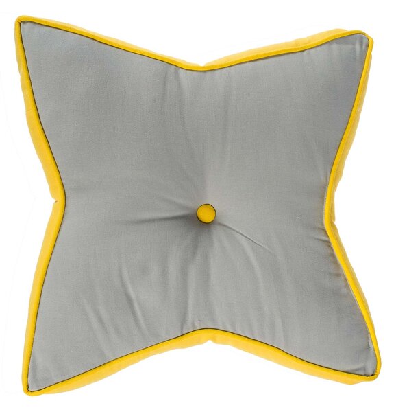 Homescapes Grey and Yellow Star Floor Cushion