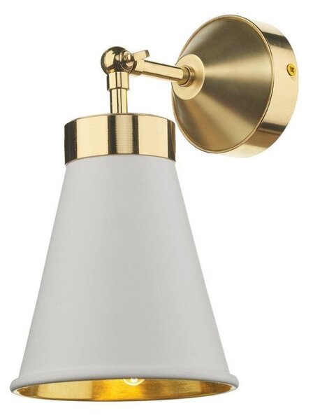 David Hunt Lighting HYD07 Hyde One Light Wall Light In Brass With Arctic White Metal Shade