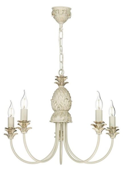 David Hunt Lighting CAB0512 Cabana Five Light Ceiling Pendant Light In Cream And Gold - Fitting Only