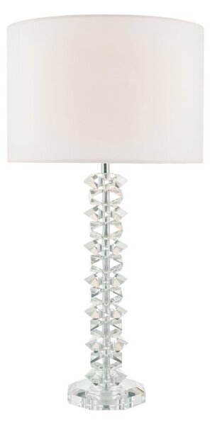 Dar MIN4208 Mina 1 Light Table Lamp In Chrome With Cream Shade