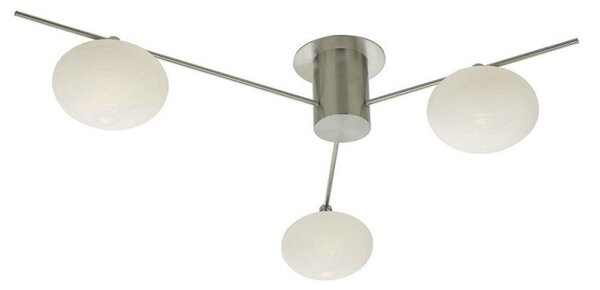 Dar JAS5346 Jasper 3 Light Semi Flush Ceiling Light In Satin Nickel