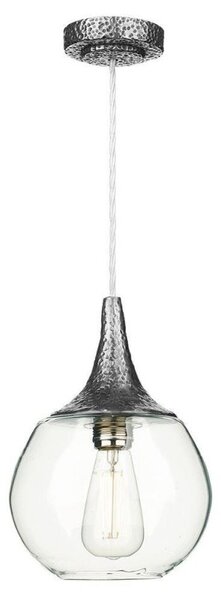 David Hunt Lighting TEA0167 Teardrop One Light Ceiling Pendant Light In Pewter With Clear Glass