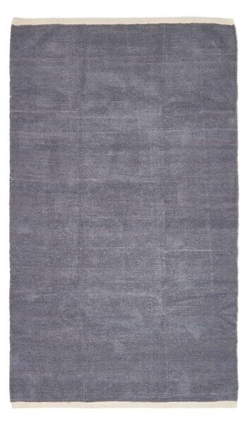 Dark Grey 100% Cotton Plain Chenille Rug with Natural Trim, 45 x 70 cm