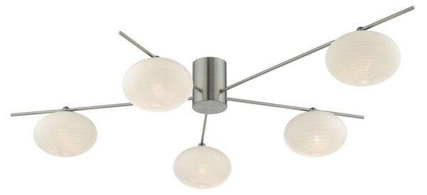 Dar JAS5446 Jasper 5 Light Semi Flush Ceiling Light In Satin Nickel