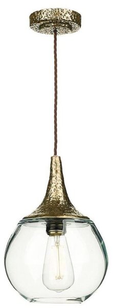 David Hunt Lighting TEA0163 Teardrop One Light Ceiling Pendant Light In Bronze With Clear Glass