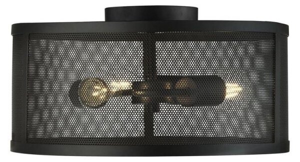 Searchlight 2843-3BK Fishnet 3 Light Flush Ceiling Light In Matt Black