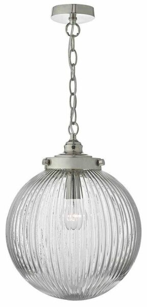 Dar TAM0138 Tamara 1 Light Ceiling Pendant In Nickel