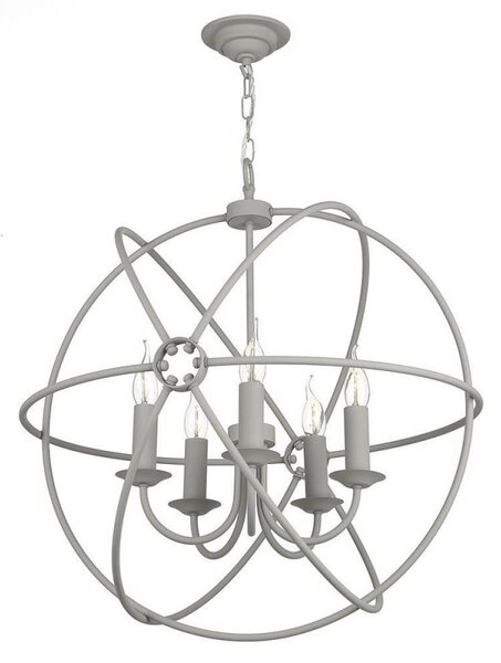 David Hunt Lighting ORB0539 Orb Five Light Ceiling Pendant Light In Ash Grey