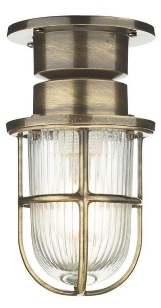 David Hunt Lighting COA0175 Coast One Light Semi Flush Ceiling Light In Antique Brass