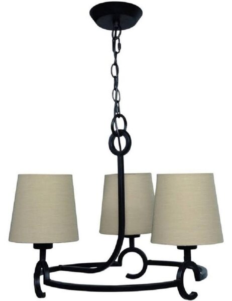 Mantra M5211 Argi 3 Light Round Pendant In Brown Oxide With Brown Shades