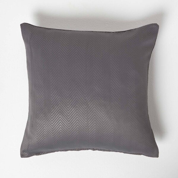 Homescapes Dark Grey Herringbone Chevron Cushion Cover