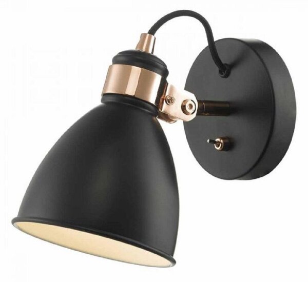 Dar FRE0722 Frederick 1 Light Wall Light In Black