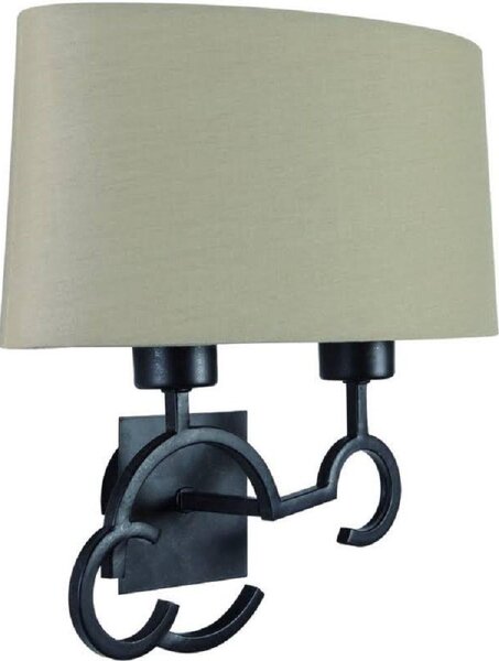Mantra M5215 Argi 2 Light Wall Light In Brown Oxide With Brown Shade