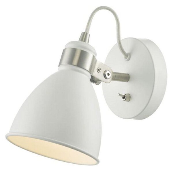 Dar FRE0702 Frederick 1 Light Wall Light In White