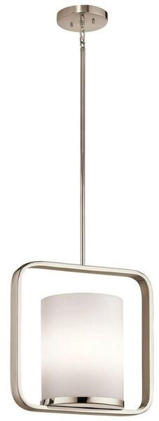 KL/CITYLOFT/P/M City Loft 1 Light Medium Pendant In Polished Nickel - W: 235mm