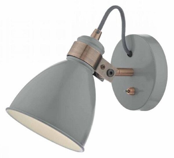 Dar FRE0739 Frederick 1 Light Wall Light In Grey