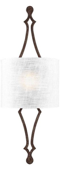 FE/TILLING1WI Tilling 1 Light Wall Light In Weathered Iron And White Shade