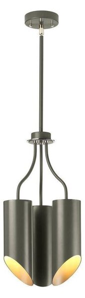 Elstead QUINTO3GPN Quinto 3 Light Ceiling Chandelier In Grey And Nickel